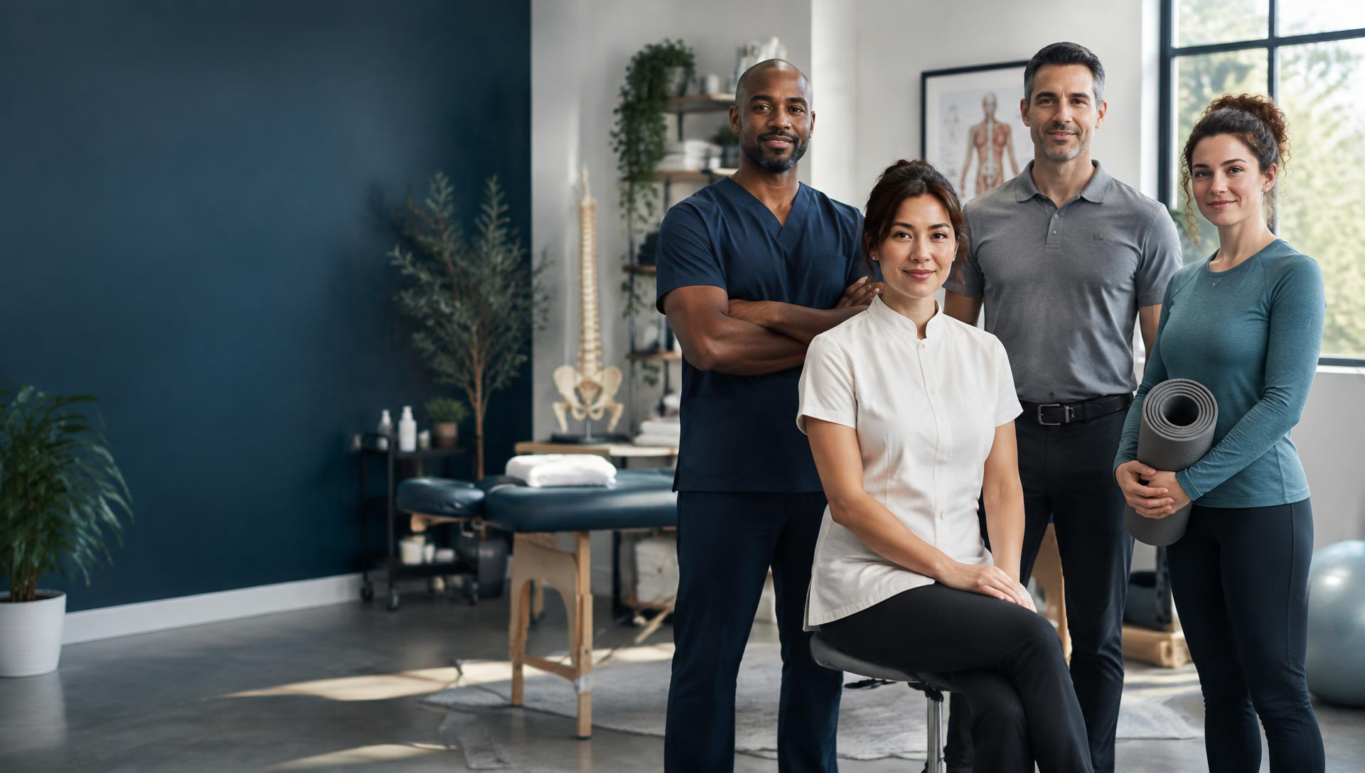 Allied healthcare professionals in a modern clinical practice